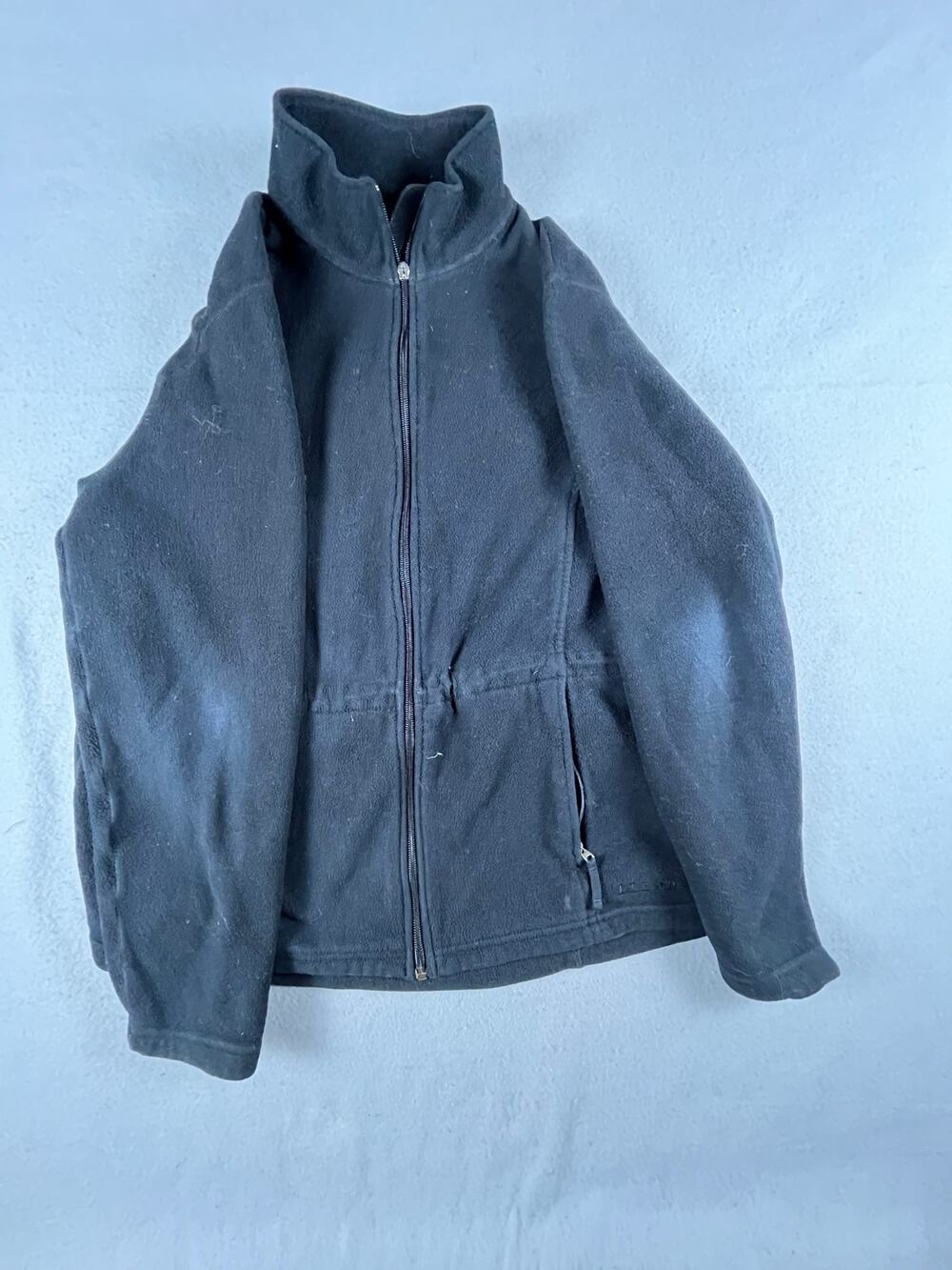 LL Bean Fleece Jacket Womens XL Black Full Zip Stand Up Collar Gorpcore Outdoor